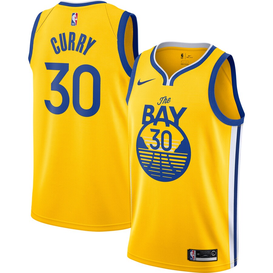 Men Golden State Warriors 30 Curry Game yellow new Nike NBA Jerseys